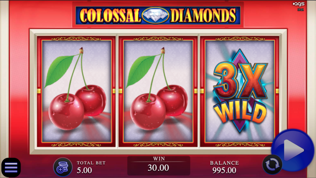 Colossal Diamonds slot machine 3x multiplier line hit